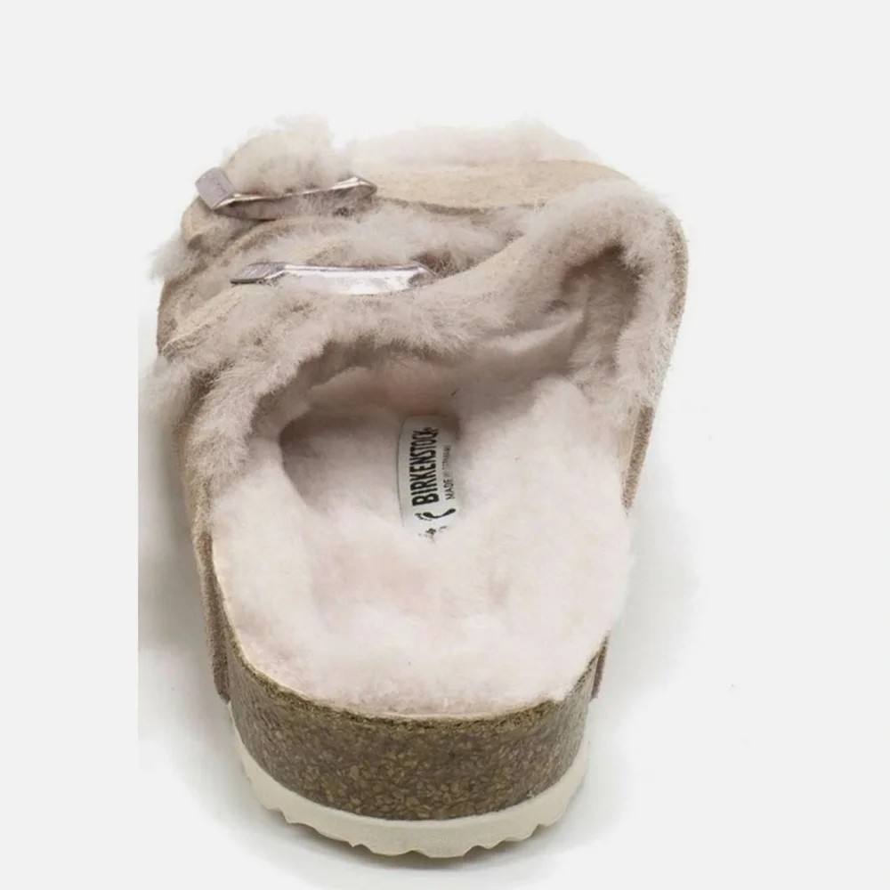 Birkenstock Women's Soft Blush Fuzzy Slippers